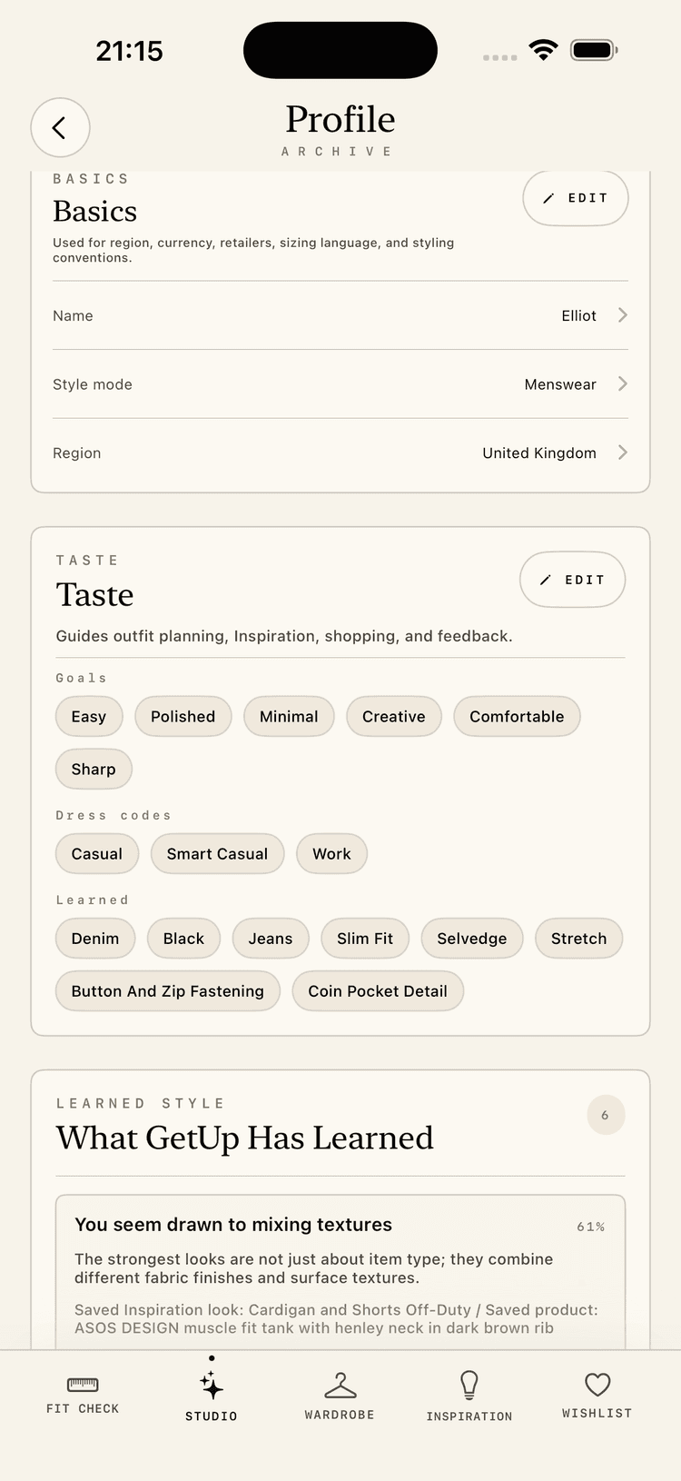 Settings screenshot